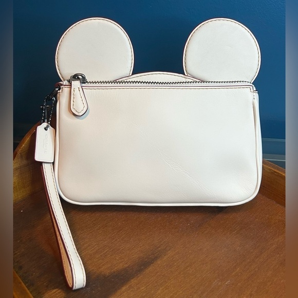 Disney X Coach Mickey Mouse Ears Wristlet Clutch Le F59529